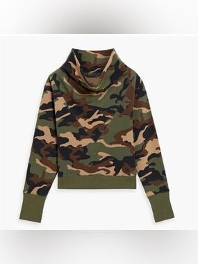 Veronica Beard • Everly Camo Cowl Neck Sweatshirt